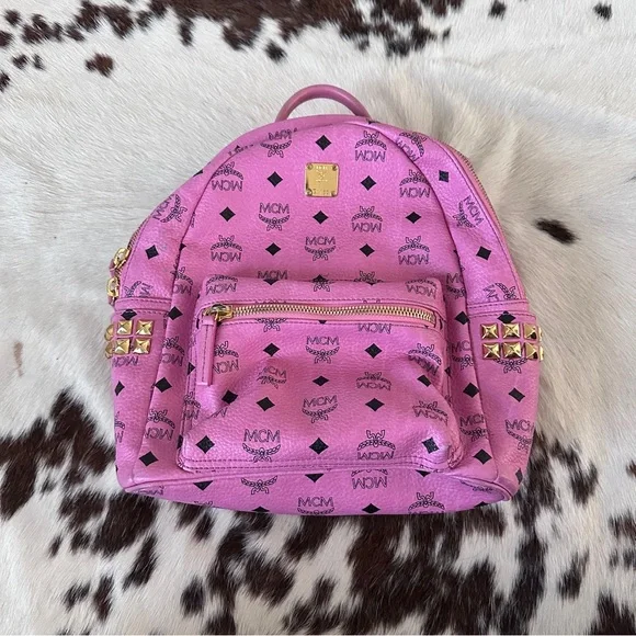MCM | Bags | Authentic Pink Mcm Studded Baclpack | Poshmark display picture 1